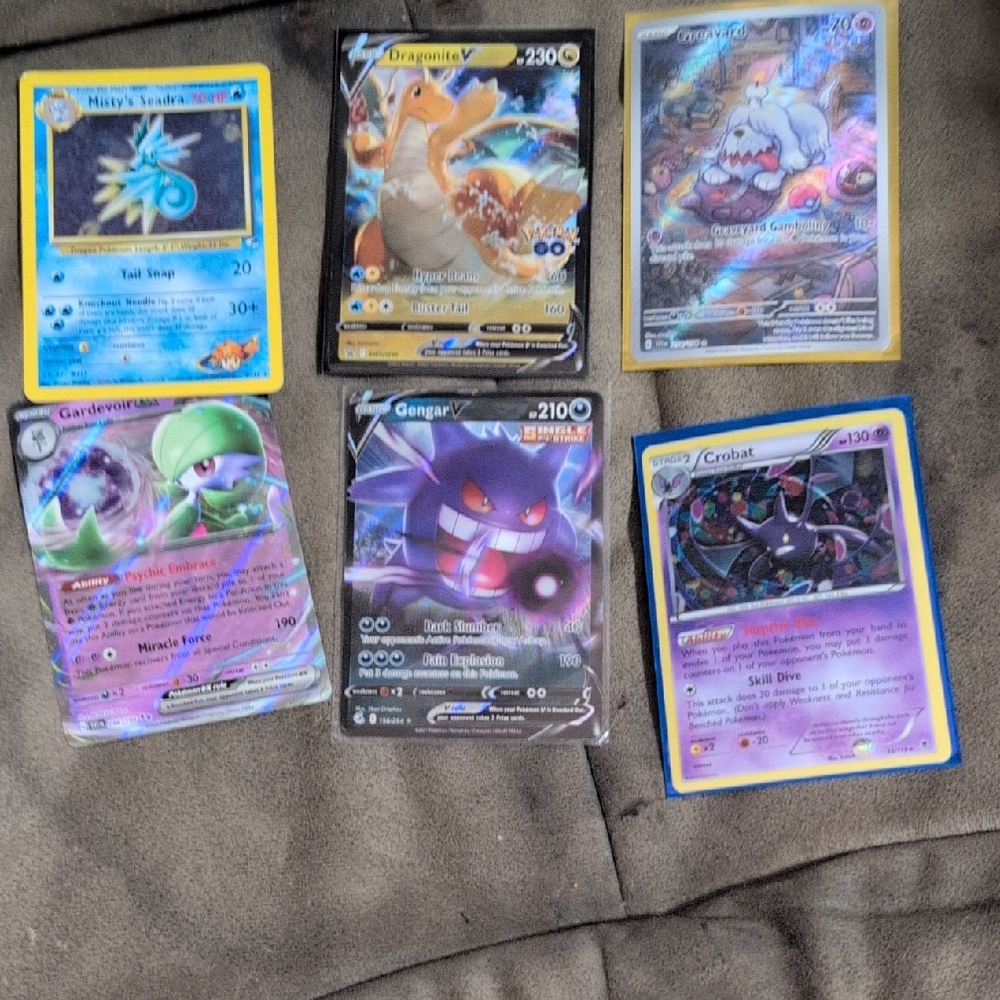 Pokemon Trading Cards - Blue, Yellow, Black, Purple, Red